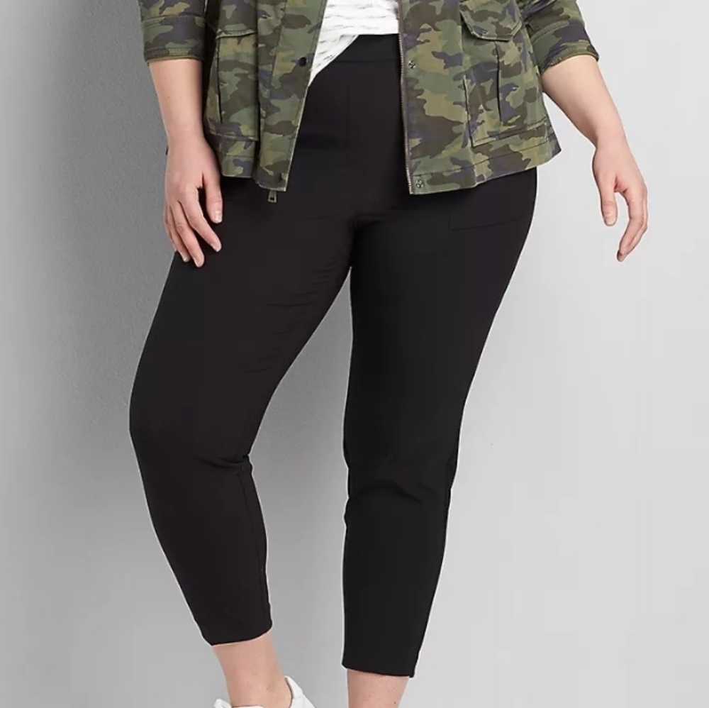 Lane Bryant On-The-Go Slim Ankle Pant  14 Black